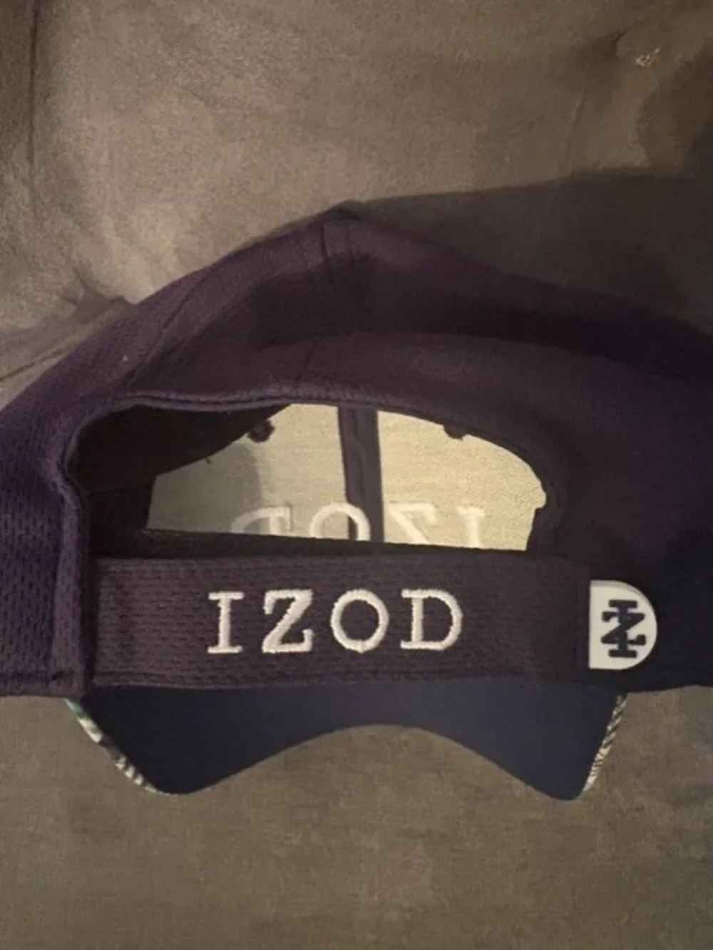 IZOD Navy Blue Plaid Brim Baseball/Golf Embroidered Logo Hat